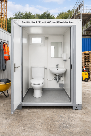 Sanitärblock S1 mit Toilette und Waschbecken – Solution Hygiénique ...