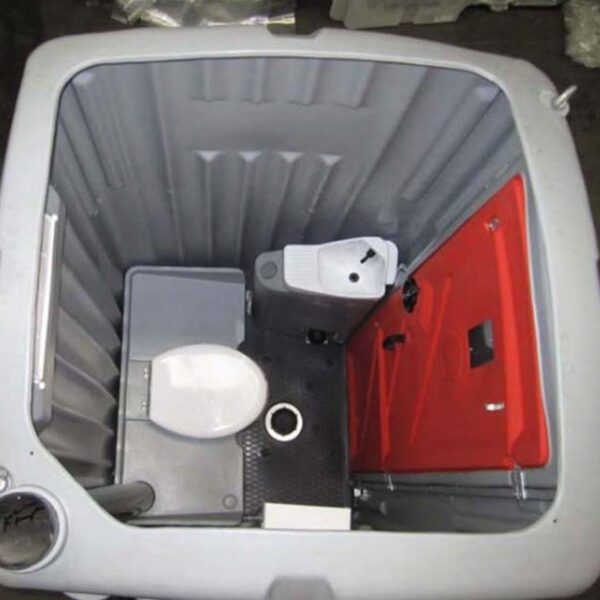 WC chimique neuf avec vanne de raccordement et lave-mains – Solutio...