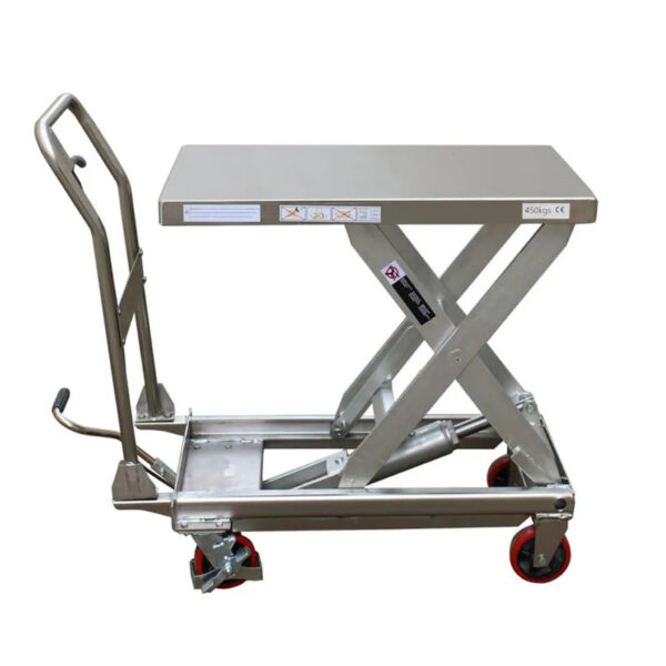 Table élévatrice inox mobile 450kg – Hauteur réglable – Norme CE, L...