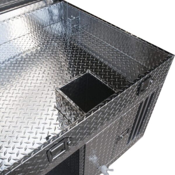 Coffre transport 2 chiens aluminium avec réservoir