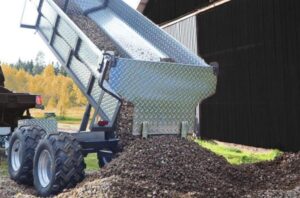 Remorque quad 2 essieux benne électro-hydraulique 1400 kg – Livrais...