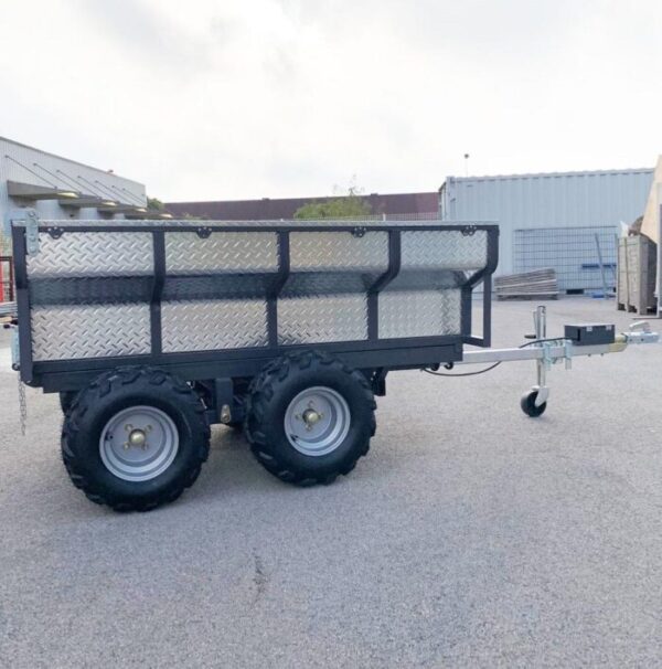 Remorque quad 2 essieux benne électro-hydraulique 1400 kg – Livrais...