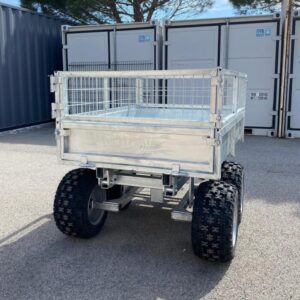 Remorque quad 2 essieux benne hydraulique 900 kg – Livraison & Homo...