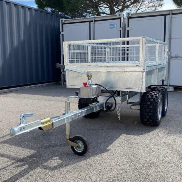 Remorque quad 2 essieux benne hydraulique 900 kg – Livraison & Homo...