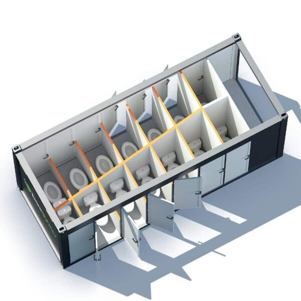 Bungalow sanitaire 12 WC – Installation Rapide & Conforme